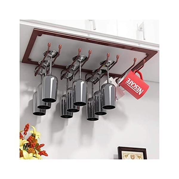 NufiyA Casier à vin Casier à vin, casier à Verre à vin à lenvers Bar casier à Verre à vin Suspendu casier à Verre Haut décor