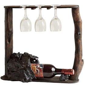 Casier à vin traditionnel européen en bois massif, rétro, verres à pied, porte-vin, armoire de cuisine classique et créative,