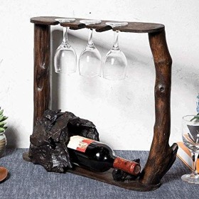 Casier à vin traditionnel européen en bois massif, rétro, verres à pied, porte-vin, armoire de cuisine classique et créative,