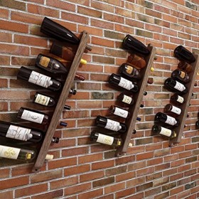 Casier à vin mural, étagère de stockage de vin en bois, porte-bouteille de vin suspendu, organisateur de vin pour bar-restaur