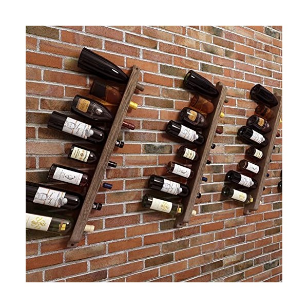 Casier à vin mural, étagère de stockage de vin en bois, porte-bouteille de vin suspendu, organisateur de vin pour bar-restaur