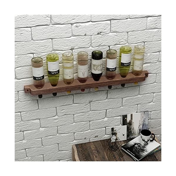 Casier à vin mural de 90 cm de haut, porte-bouteille de vin en bois de style vintage, peut contenir 8 bouteilles de vin, casi