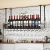 TZUFA Casier à vin Porte-Bouteille de vin au Plafond Industriel, étagère de Rangement pour gobelet Suspendu, étagère décorati