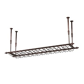 TZUFA Casier à vin de Plafond, casier à Bouteilles de vin Suspendu, Support de Stockage de vin avec Support en Verre, étagère