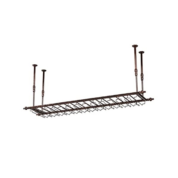 TZUFA Casier à vin de Plafond, casier à Bouteilles de vin Suspendu, Support de Stockage de vin avec Support en Verre, étagère