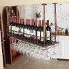 TZUFA Casier à vin Mural, étagère à vin de Plafond avec Support en Verre, Porte-Bouteille de Champagne, Organisateur détagèr