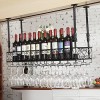 TZUFA Casier à vin Industriel, étagère de Rangement à vin Suspendue au Plafond avec Support en Verre, Support à Champagne pou