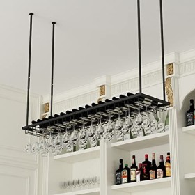 TZUFA Casier à vin avec Support de Rangement pour gobelet, casier à vin Mural Moderne en métal, étagère de Rangement pour Le 