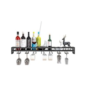 Porte Bouteille Muraux Industriels Casier À Vin Porte-Verre À Vin Suspendu Mural Étagères Polyvalentes En Métal Casier À Vin 