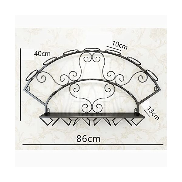 Casier à vin 7 Bouteilles en Fer casier à vin Mural avec Support de Verre à vin personnalité créative Porte-Bouteille de vin 