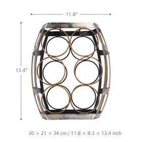 Casier à vin 6 Bouteilles casier à vin Baril de Table casier à vin matériel de Fer Robuste présentoir Artisanal Support de St