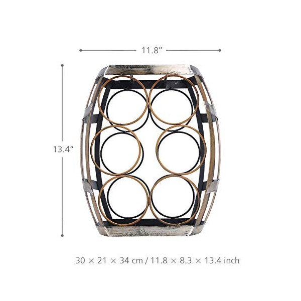 Casier à vin 6 Bouteilles casier à vin Baril de Table casier à vin matériel de Fer Robuste présentoir Artisanal Support de St