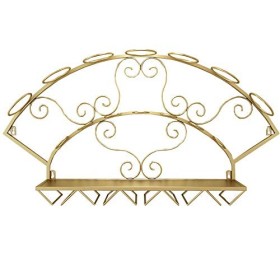 Casier à vin 7 Bouteilles en Fer Mural casier à vin avec Porte-Verre à vin personnalité créative Porte-Bouteille de vin Suppo