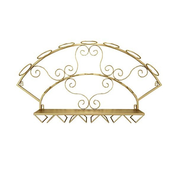 Casier à vin 7 Bouteilles en Fer Mural casier à vin avec Porte-Verre à vin personnalité créative Porte-Bouteille de vin Suppo