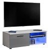 ExtremeFurniture T32-100 Meuble TV, Carcasse en Wotan Mat/Façade en Noir Brillant sans LED