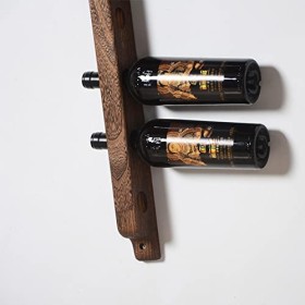 ATHUAH Casier à vin Mural Rustique, Porte-Bouteille de vin en Bois Massif, Support de Stockage de vin à la Maison, présentoir