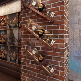 ATHUAH Casier à vin Mural Rustique, Porte-Bouteille de vin en Bois Massif, Support de Stockage de vin à la Maison, présentoir