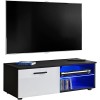 ExtremeFurniture T32-100 Meuble TV, Carcasse en Wotan Mat/Façade en Noir Brillant sans LED