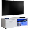 ExtremeFurniture T32-100 Meuble TV, Carcasse en Wotan Mat/Façade en Noir Brillant sans LED