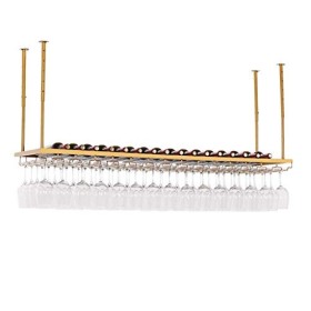 JacCos Casier à vin, casier à vin casier à Verre à vin doré Plafond à lenvers casier à vin Hauteur réglable Porte-Bouteille 