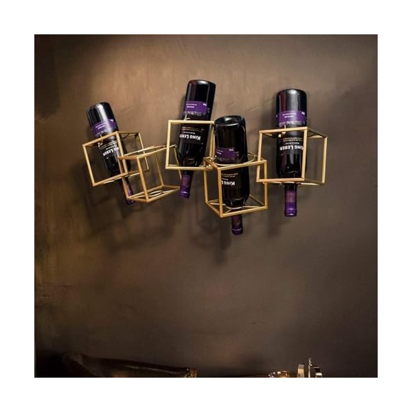 DonHeK Comptoir de casier à vin, casiers à vin Casier à vin de Cuisine à Domicile Casier à vin en Fer，Armoire à vin Murale&nbsp;，É