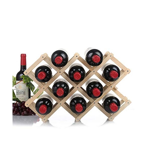 Porte-Bouteille Mont Bar Affichage en Bois Rouge Casier À Vin Étagère Pliant Bois Casier À Vin Soins Boissons Porte-Bouteille