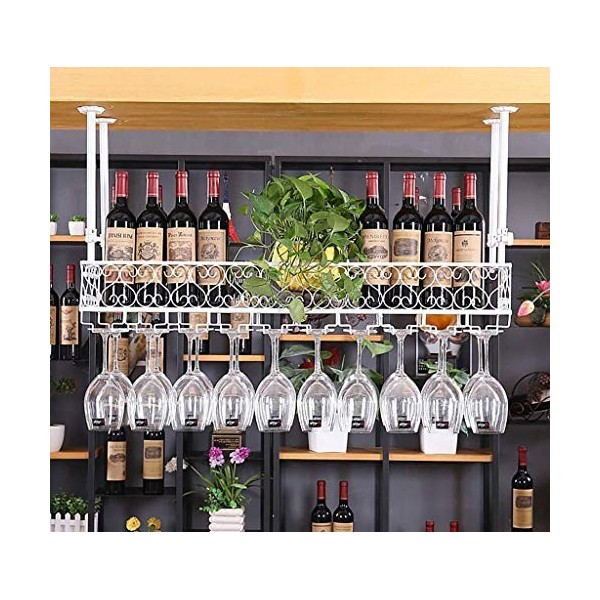 Casier à Vin Suspendu Européen Rangement au Plafond en Fer Casier à Vin Suspendu Casier à Bouteilles de Vin Cadre de Lunettes