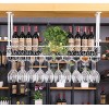 Casier à Vin Suspendu Européen Rangement au Plafond en Fer Casier à Vin Suspendu Casier à Bouteilles de Vin Cadre de Lunettes