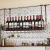 Casier à vin Double casier à vin en Fer forgé Casier à vin Mural Décoration créative Casier à vin Refroidisseur de vin Casier