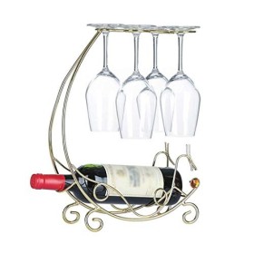 ANSNOW Casier À Verres À Vin Suspendu-Étagères Casier À Vin Casier À Bouteilles de Vin Casier À Vin En Métal Maison À LEnver