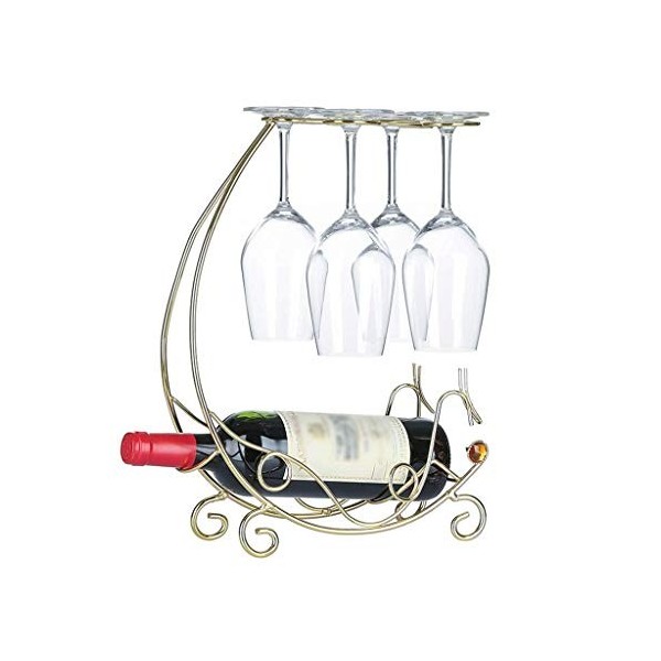 ANSNOW Casier À Verres À Vin Suspendu-Étagères Casier À Vin Casier À Bouteilles de Vin Casier À Vin En Métal Maison À LEnver