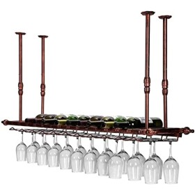 Casier à vin à lenvers, casier à verres à vin suspendu, casier à verres à vin de décoration de plafond, hauteur et largeur r