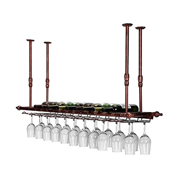 Casier à vin à lenvers, casier à verres à vin suspendu, casier à verres à vin de décoration de plafond, hauteur et largeur r