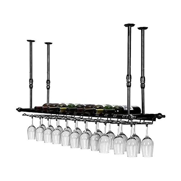 Casier à vin à lenvers, casier à verres à vin suspendu, casier à verres à vin de décoration de plafond, hauteur et largeur r