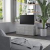 Meuble TV avec 2 tiroirs 1 Porte | Style Scandinave | Rangement matériel télé Audio Video Gaming | 80x34x36cm Gris béton