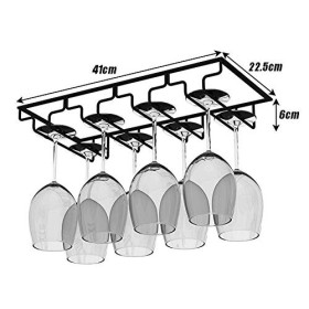 FLEAGE Racks À Vin, Sous La Cabinet de Rangement En Verre À Vin Suspendu, En Fer de Vins de Vins Étagère Étagère de Conceptio