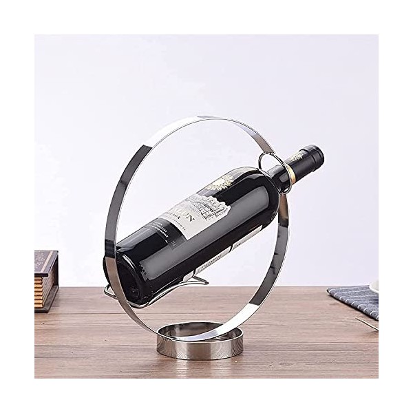 ELzEy Casier à vin Fait Main en Acier Inoxydable/Ornements/décorations Cuisines Salon,Argent Full Moon