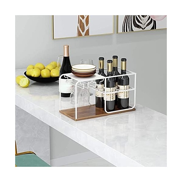 Casier à vin, Fer forgé en Bois Massif casier à vin Rouge casier à gobelet à lenvers Maison casier à vin en Bois présentoir 