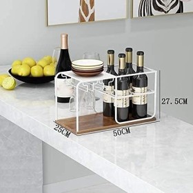 Casier à vin, Fer forgé en Bois Massif casier à vin Rouge casier à gobelet à lenvers Maison casier à vin en Bois présentoir 