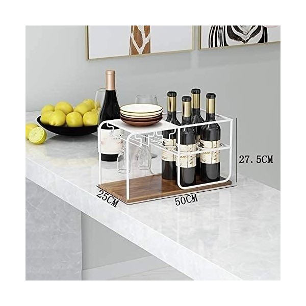 Casier à vin, Fer forgé en Bois Massif casier à vin Rouge casier à gobelet à lenvers Maison casier à vin en Bois présentoir 