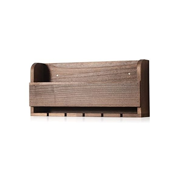 Casier à vin en bois massif suspendu porte-bouteille de vin, support de stockage de vin à la maison avec étagère en verre pou