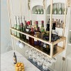 TZUFA Support de verre à vin de plafond de casier à vin en métal, support de stockage de gobelet suspendu étagères de rangeme