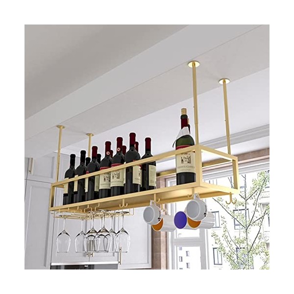 Casier à vin de Plafond Casier à vin en métal Suspendu, Support de Stockage de vin à la Maison, présentoir à vin pour Restaur