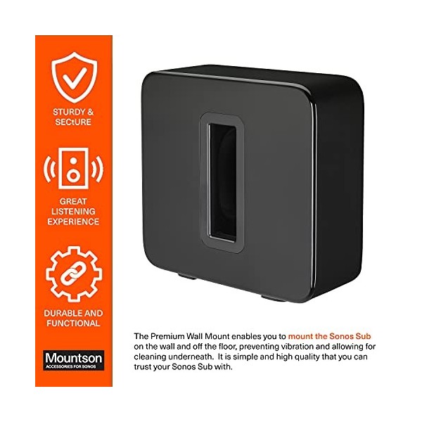 Mountson - Support Mural Haut de Gamme pour Sonos Sub