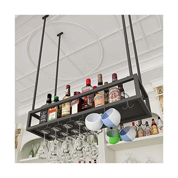 TZUFA Casier à vin en métal Étagère de Rangement pour Vin, Support de Rangement pour Gobelet de Plafond Accessoires pour Vin 