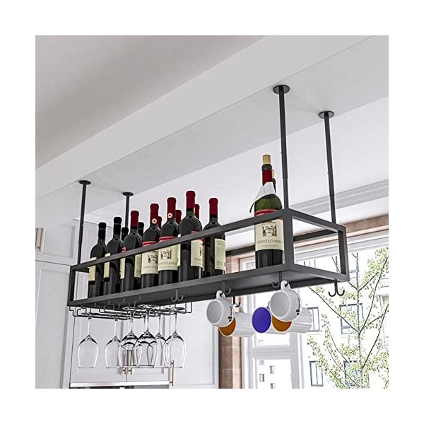 TZUFA Casier à vin Étagère à vin Suspendue Porte-Verre à vin, étagère de Stockage de vin en métal Moderne, Support à Verre à 