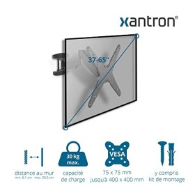 Xantron® ERGOLINE-440B Support TV pivotant et inclinable 23-55" ou VESA 75x75-400x400mm / Support Mural réglable en Hauteur/B