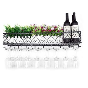 Supports à verres à pied Porte-bouteille de vin suspendu mural en métal Casier à vin/Casier à vin mural/Support de verre susp