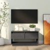 Camerina Meuble TV Gris 74x34x40 cm Bois de pin Massif,Meuble TV,Meuble TV Moderne,Meuble de Salon