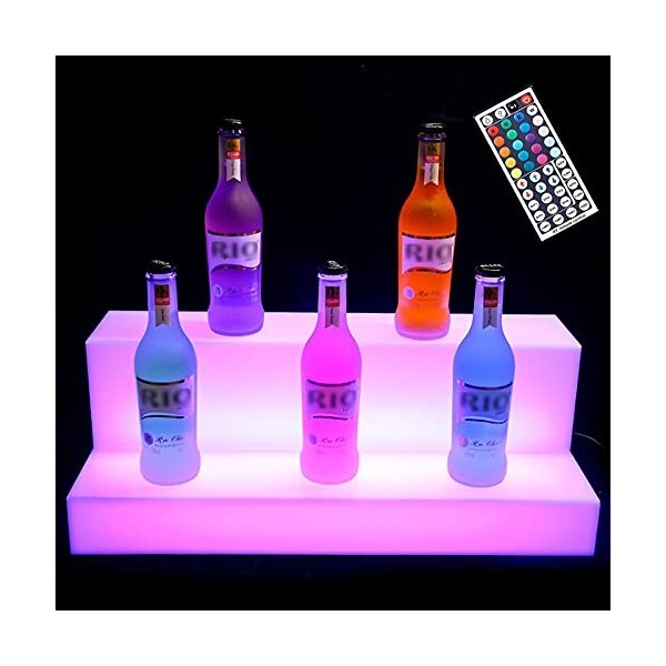 MaGiLL Présentoir De Bouteille De Vin Étagère À Liqueur Éclairée par LED Présentoir De Bouteille Déclairage De Boissons À 2 